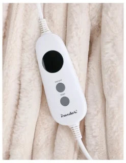 Dreamaker Chunky Embossed Fleece Electric Heated Throw Blanket in Natural