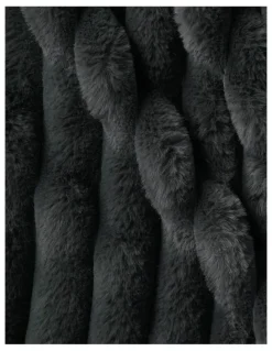 Dreamaker Chunky Embossed Fleece Heated Throw in Charcoal
