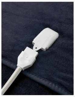 Dreamaker Coral Fleece Electric Heated Throw Blanket in Midnight Blue