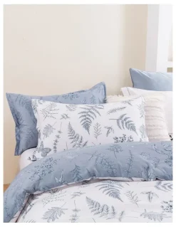 Dreamaker Daphne Pure Cotton Reversible Quilt Cover Set in White