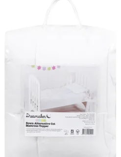 Dreamaker Down Alternative Microfiber Baby Cot Mattress Topper in White