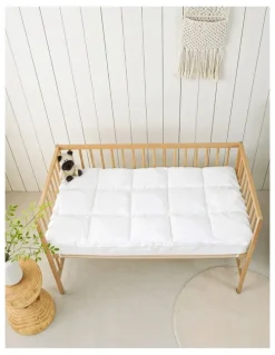 Dreamaker Down Alternative Microfiber Baby Cot Mattress Topper in White