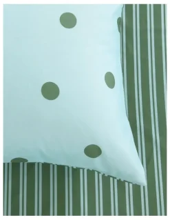 Dreamaker Dreamaker Pippa Reversible Quilt Cover Set in Sky/Green