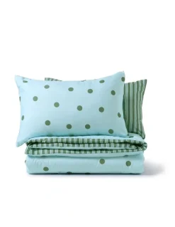 Dreamaker Dreamaker Pippa Reversible Quilt Cover Set in Natural/Chocolate