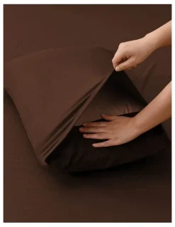 Dreamaker Dreamaker Superfine Washed Microfibre Quilt Cover Set in Chocolate