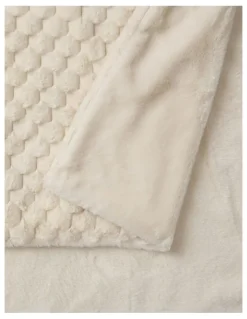Dreamaker Emmett Textured Faux Fur Throw in Cream