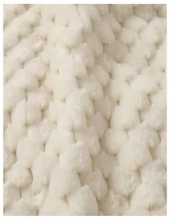 Dreamaker Emmett Textured Faux Fur Throw in Cream