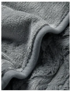 Dreamaker Luxury Faux Fur Electric Heated Throw Blanket in Silver