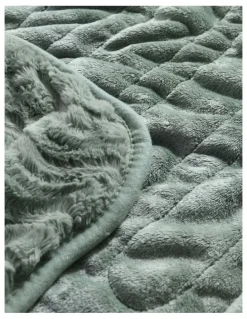 Dreamaker Luxury Faux Fur Electric Heated Throw Blanket in Leaf