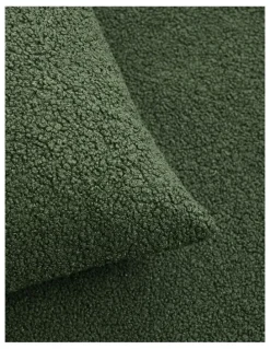 Dreamaker Otis Teddy Fleece Cushion Covers 45x45cm Set of 2 in Moss Green