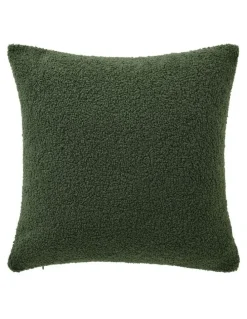 Dreamaker Otis Teddy Fleece Cushion Covers 45x45cm Set of 2 in Moss Green