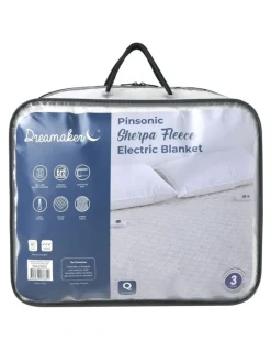 Dreamaker Pinsonic Sherpa Fleece Electric Blanket in Beige