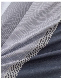 Dreamaker Portofino Stripe Cotton Quilt Cover Set in Blue