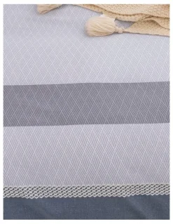 Dreamaker Portofino Stripe Cotton Quilt Cover Set in Blue