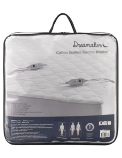 Dreamaker Pure Cotton Quilt Electric Blanket in White