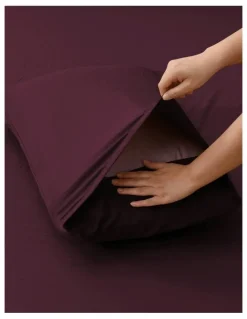 Dreamaker Superfine Washed Microfibre Quilt Cover Set in Cherry