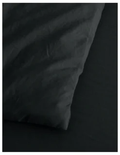 Dreamaker Superfine Washed Microfibre Quilt Cover Set in Black