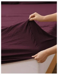 Dreamaker Superfine Washed Microfibre Combo Fitted Sheet Set in Cherry