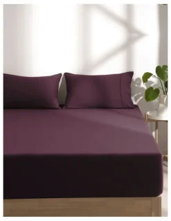 Dreamaker Superfine Washed Microfibre Combo Fitted Sheet Set in Cherry