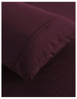 Dreamaker Superfine Washed Microfibre Combo Fitted Sheet Set in Cherry