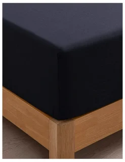 Dreamaker Superfine Washed Microfibre Combo Fitted Sheet Set in Navy