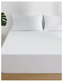 Dreamaker Superfine Washed Microfibre Combo Fitted Sheet Set in Ice Blue