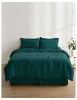 Dreamaker Superfine Washed Microfibre Pleated Valance in Teal