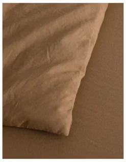 Dreamaker Superfine Washed Microfibre Quilt Cover Set in Rust