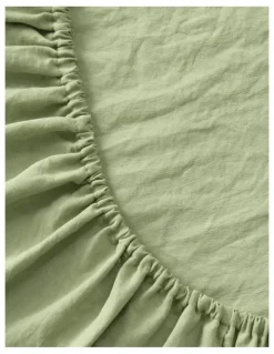 Dreamaker Superfine Washed Microfibre Combo Fitted Sheet Set in Sage Green