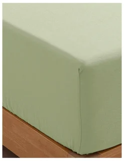 Dreamaker Superfine Washed Microfibre Combo Fitted Sheet Set in Sage Green