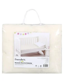 Dreamaker Underlay Cot Standard Washable Wool in White
