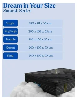 DreamZ 35cm Bamboo Euro Top Spring Mattress - SUMMIT