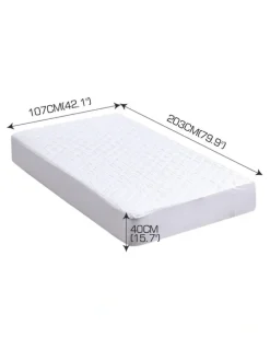 DreamZ Fully Fitted Waterproof Microfiber Mattress Protector King Single Size in White