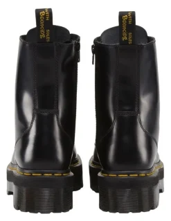Dr Martens Jadon 8 Eye Polished Smooth Leather Platform Boot in Black