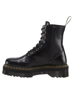 Dr Martens Jadon 8 Eye Polished Smooth Leather Platform Boot in Black