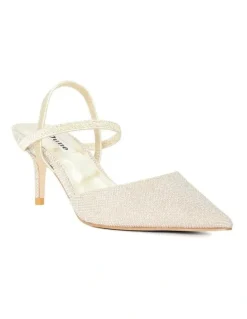 Dune London Classical Y Back Court Pumps in Gold