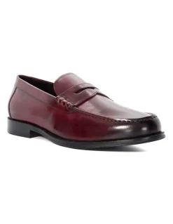 Dune London Samson Loafer in Burgundy Red