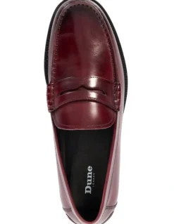 Dune London Samson Loafer in Burgundy Red