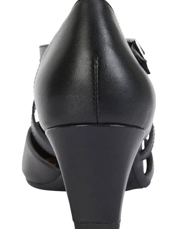 Easy Steps Addison Heeled Shoes in Black Glove