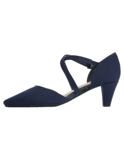 Easy Steps Adison Navy Fabric Heeled Shoes