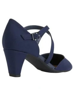 Easy Steps Adison Navy Fabric Heeled Shoes