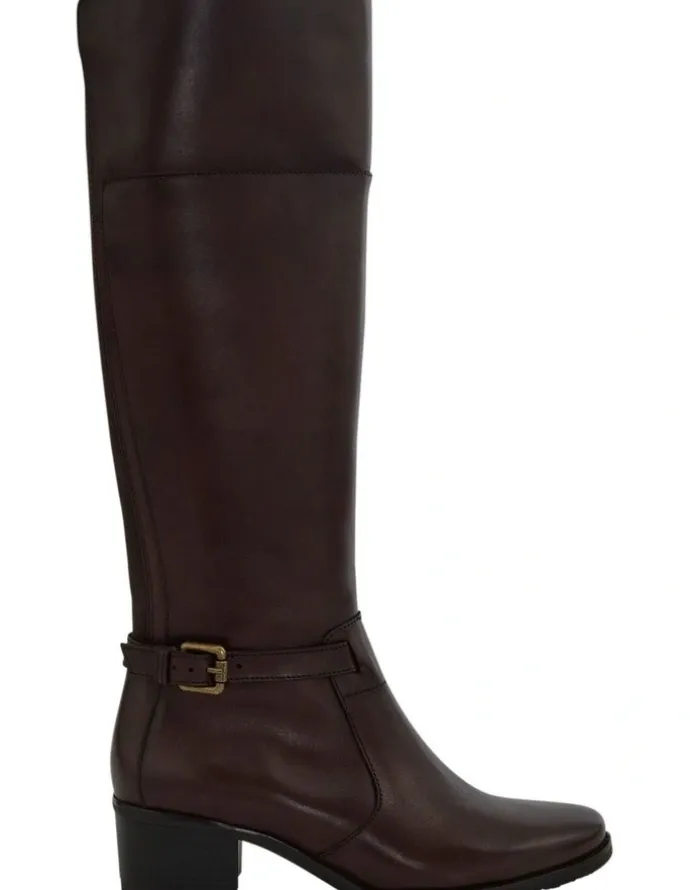 Easy Steps Junction Leather Knee Boots in Brown