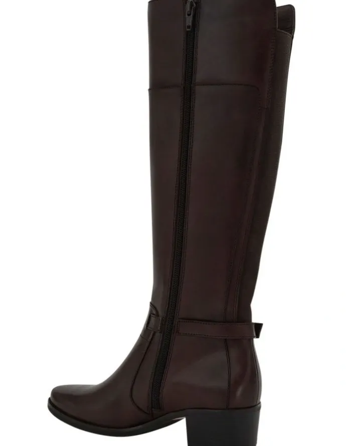 Easy Steps Junction Leather Knee Boots in Brown