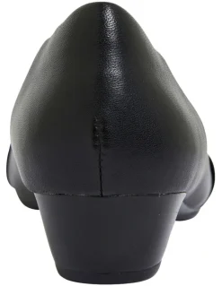 Easy Steps Saturn Heeled Shoes in Black Leather