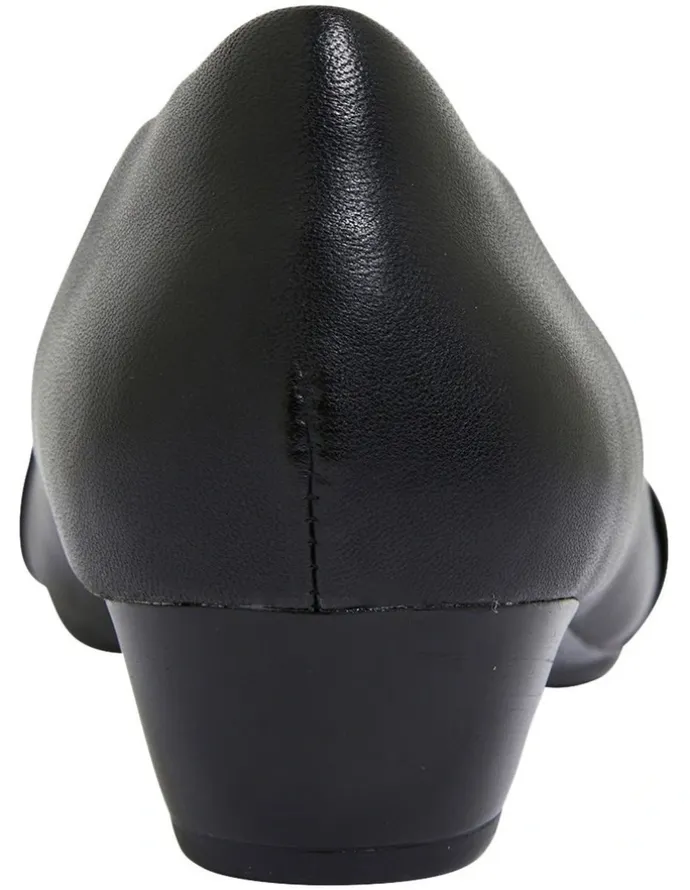 Easy Steps Saturn Heeled Shoes in Black Leather