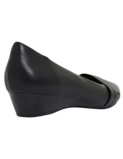 Easy Steps Saturn Heeled Shoes in Black Leather