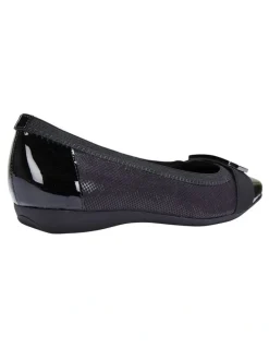 Easy Steps Tamsin Black Patent/Print Flat Shoes