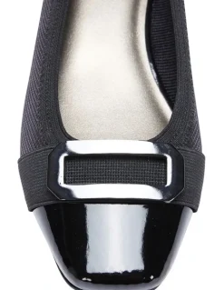 Easy Steps Tamsin Black Patent/Print Flat Shoes