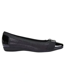 Easy Steps Tamsin Black Patent/Print Flat Shoes
