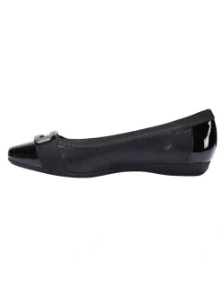 Easy Steps Tamsin Black Patent/Print Flat Shoes